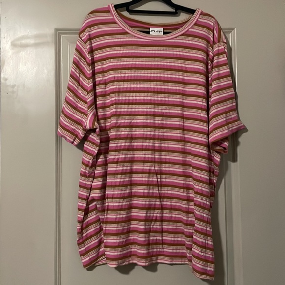 Plus Ribbed Striped Tee - Picture 3 of 3